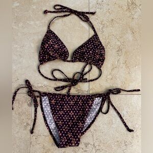Louis Vuitton Side Tie Bottom & Triangle Tie Top Bikini - Size Medium (NWOT)